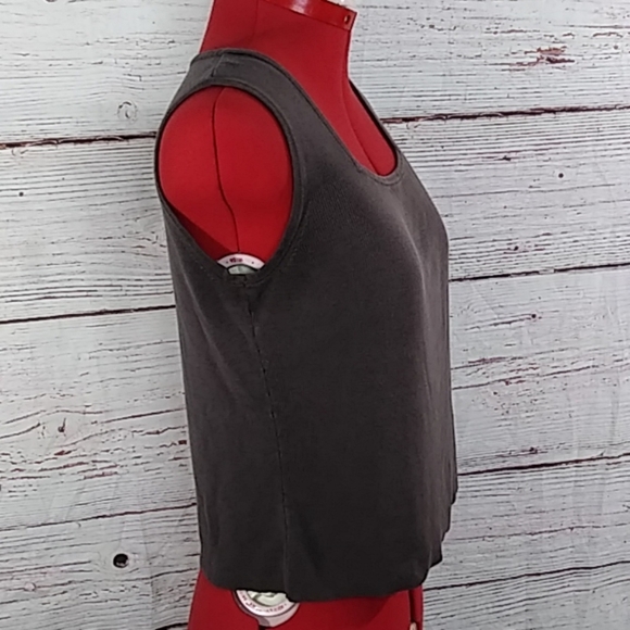 Caslon Sleeveless Square-Neck Silk Top Sz M - Picture 3 of 7